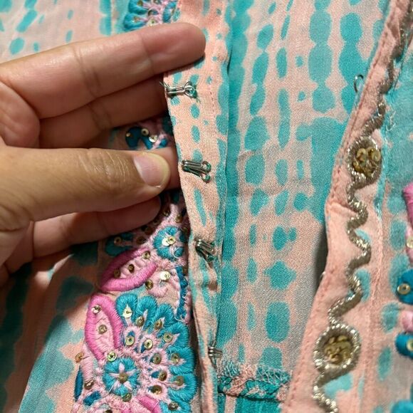 Miss June Paris Womens Tassel‎ Tunic Kaftan Dress Multicolor Sequins Embroidered - Picture 5 of 11